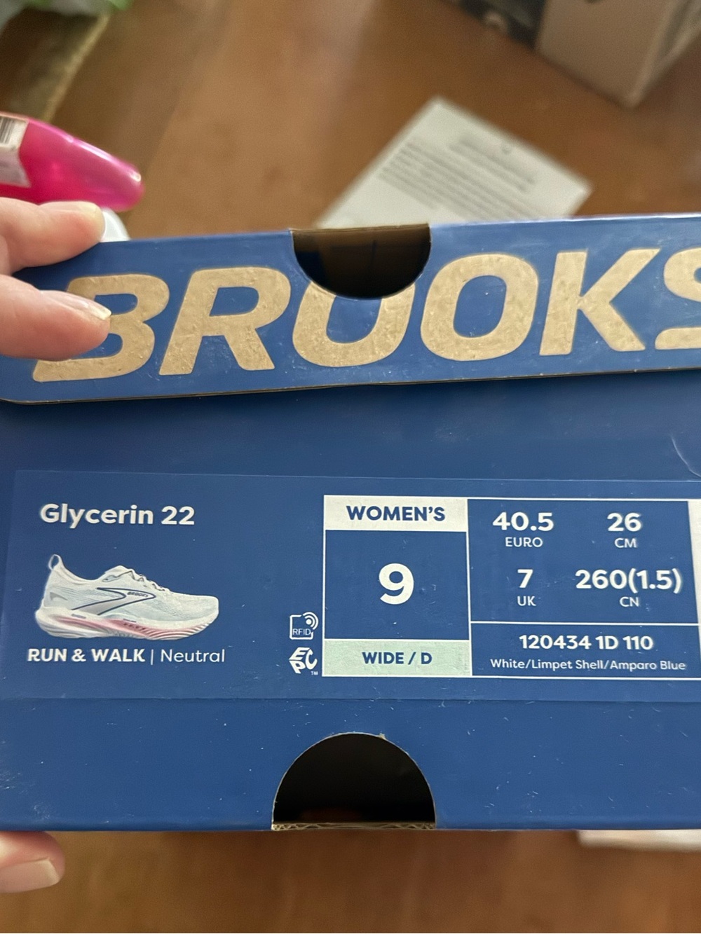 Brooks Women's Glycerin 22 Box - Blue and White - Picture 6 of 6